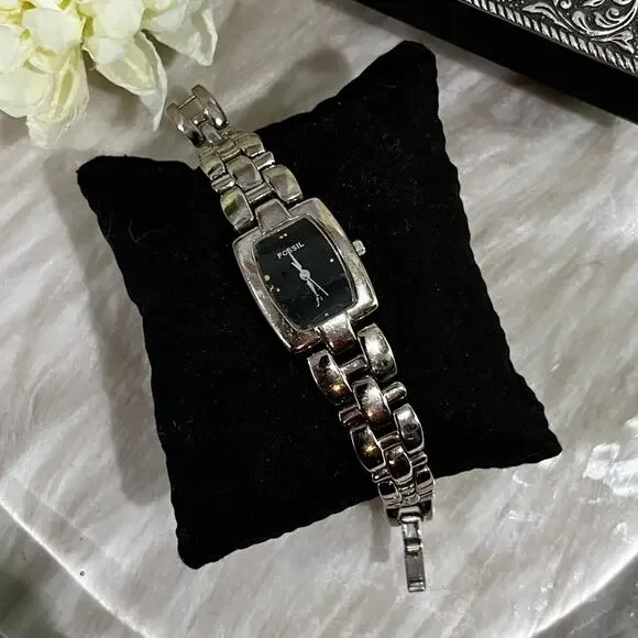 Fossil F2 ES8823 Stainless Steel Analog Quartz Silver Link Bracelet Wrist Watch - Picture 12 of 15